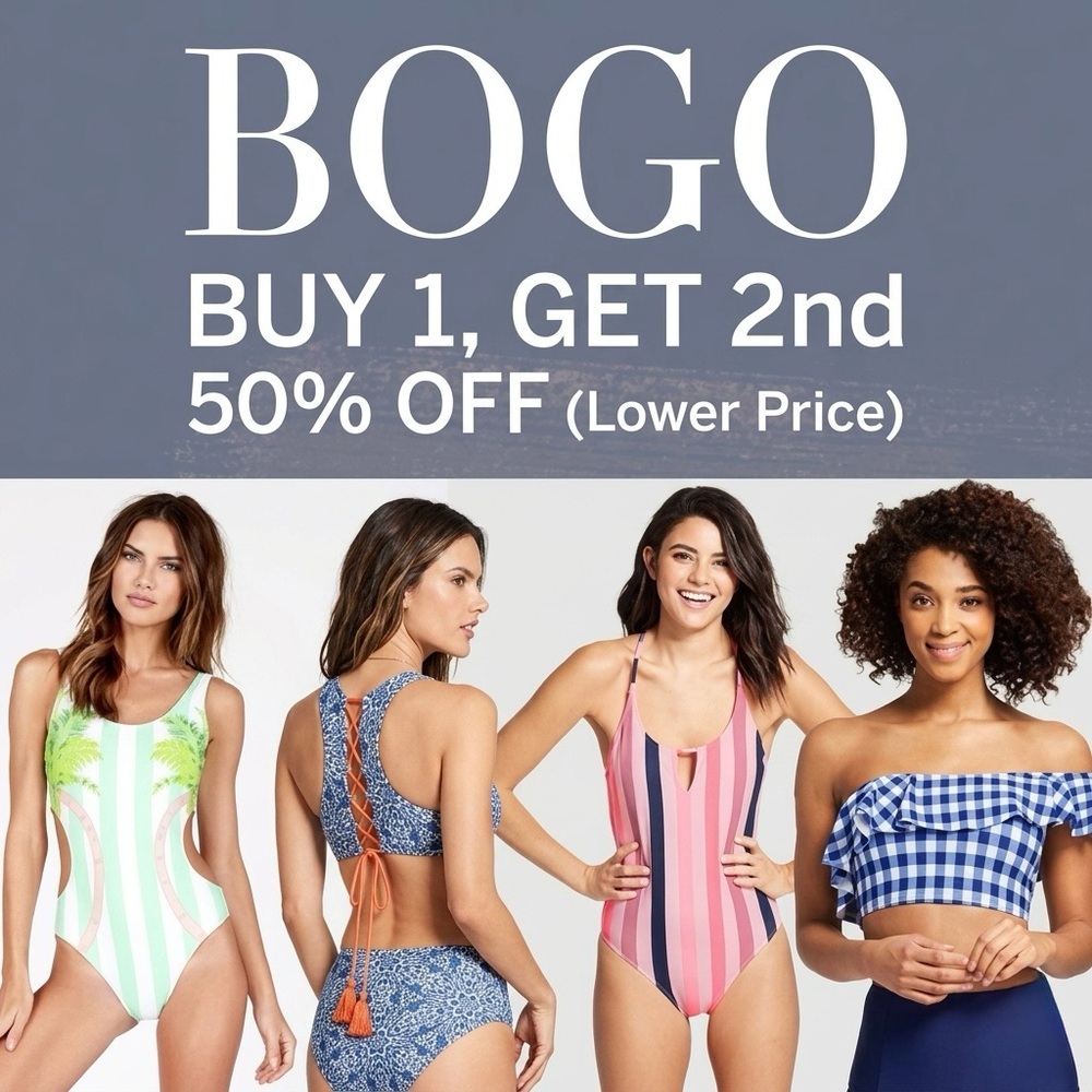 POSHMARK SIGN: BUNDLE, BOGO SALE: ONE PIECE & BIKINIS